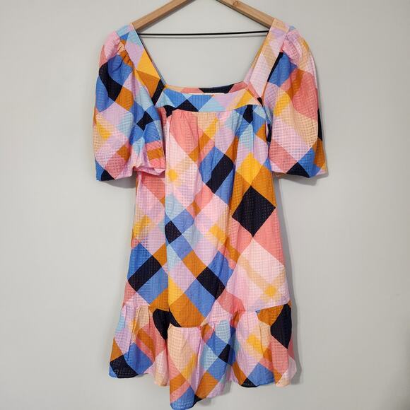 Marie Oliver Kaylee Plaid Mini Dress Spring Summer - Picture 2 of 11